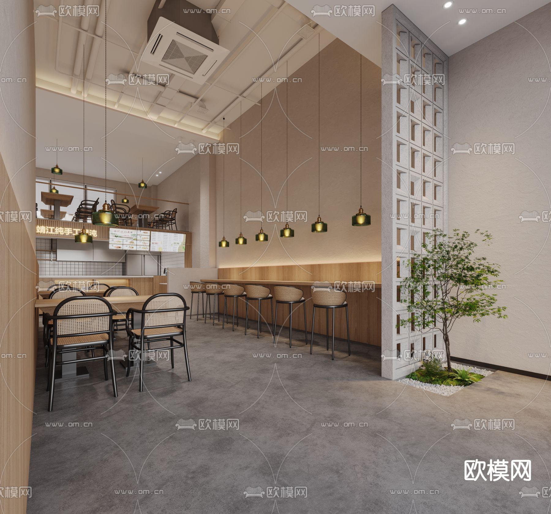面馆 混沌店3d模型下载（渲染图3）