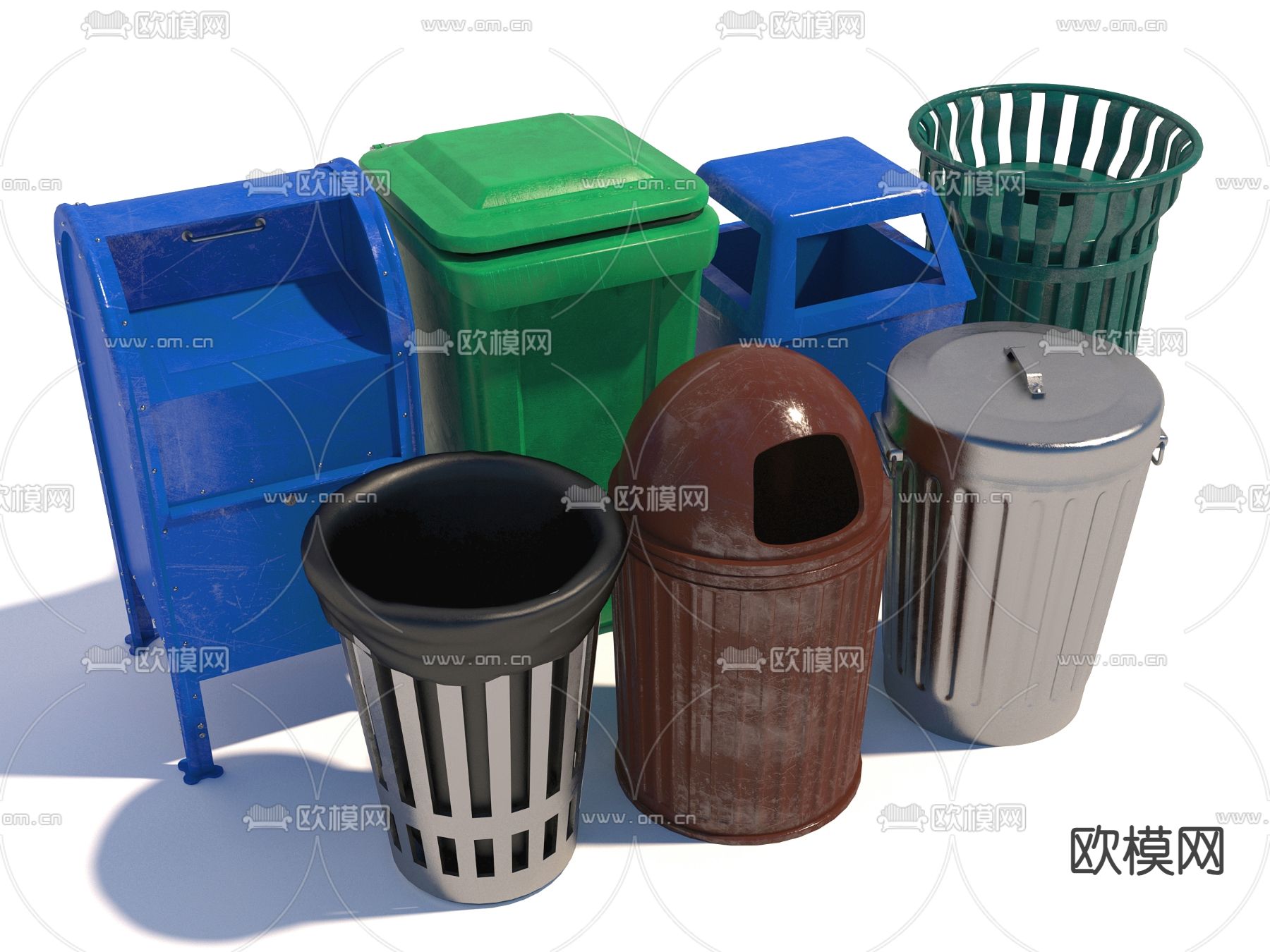 垃圾桶 垃圾箱3d模型下载
