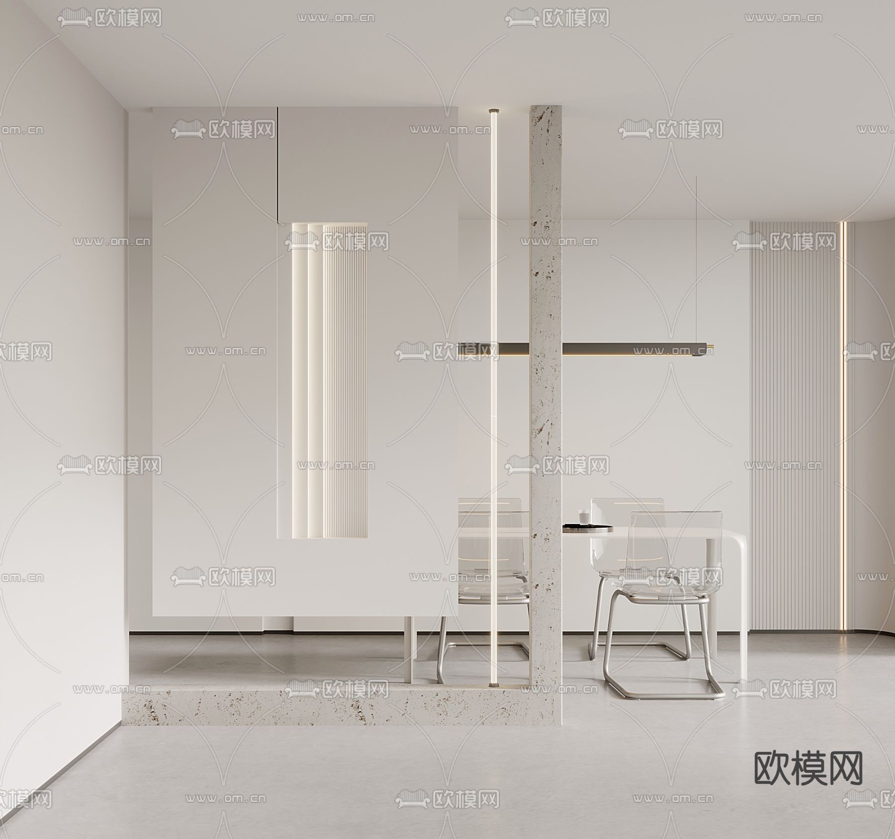 极简玄关隔断3d模型下载