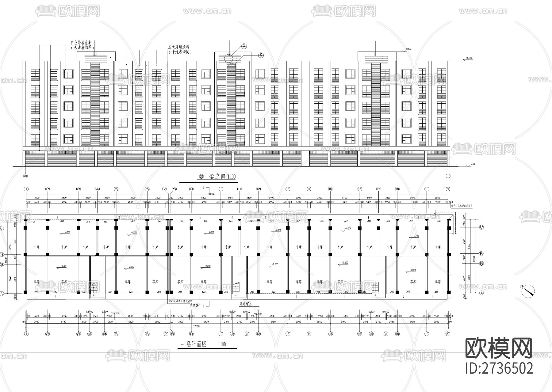 某水利局小区住宅建筑cad施工图下载（渲染图6）