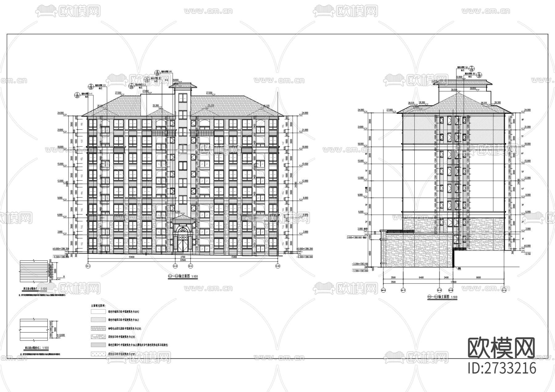 仙女湖镇安置房项目CAD施工图下载（渲染图5）