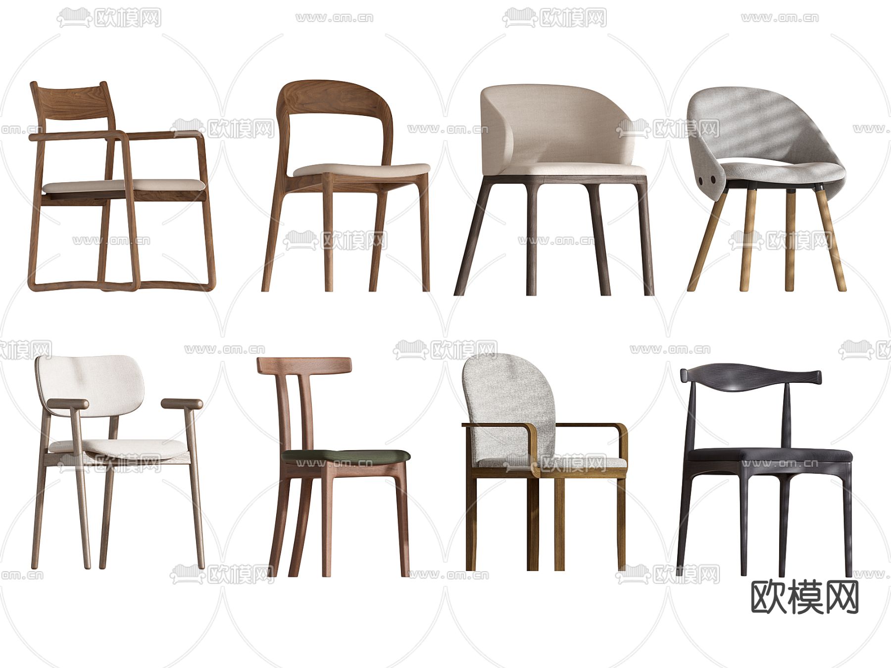现代椅子 餐椅3d模型下载