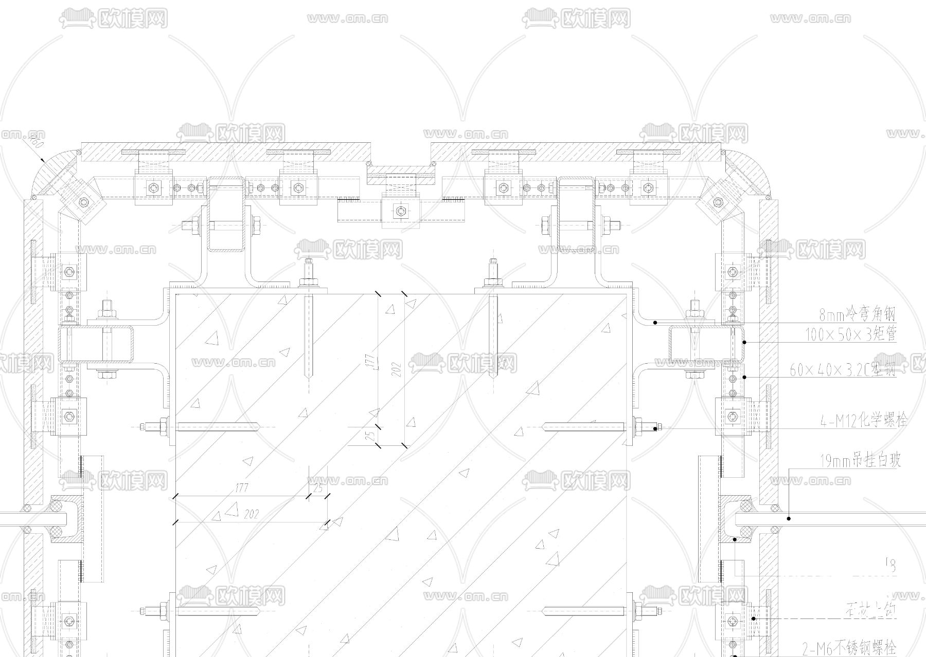 石材柱节点大样CAD施工图下载（渲染图2）
