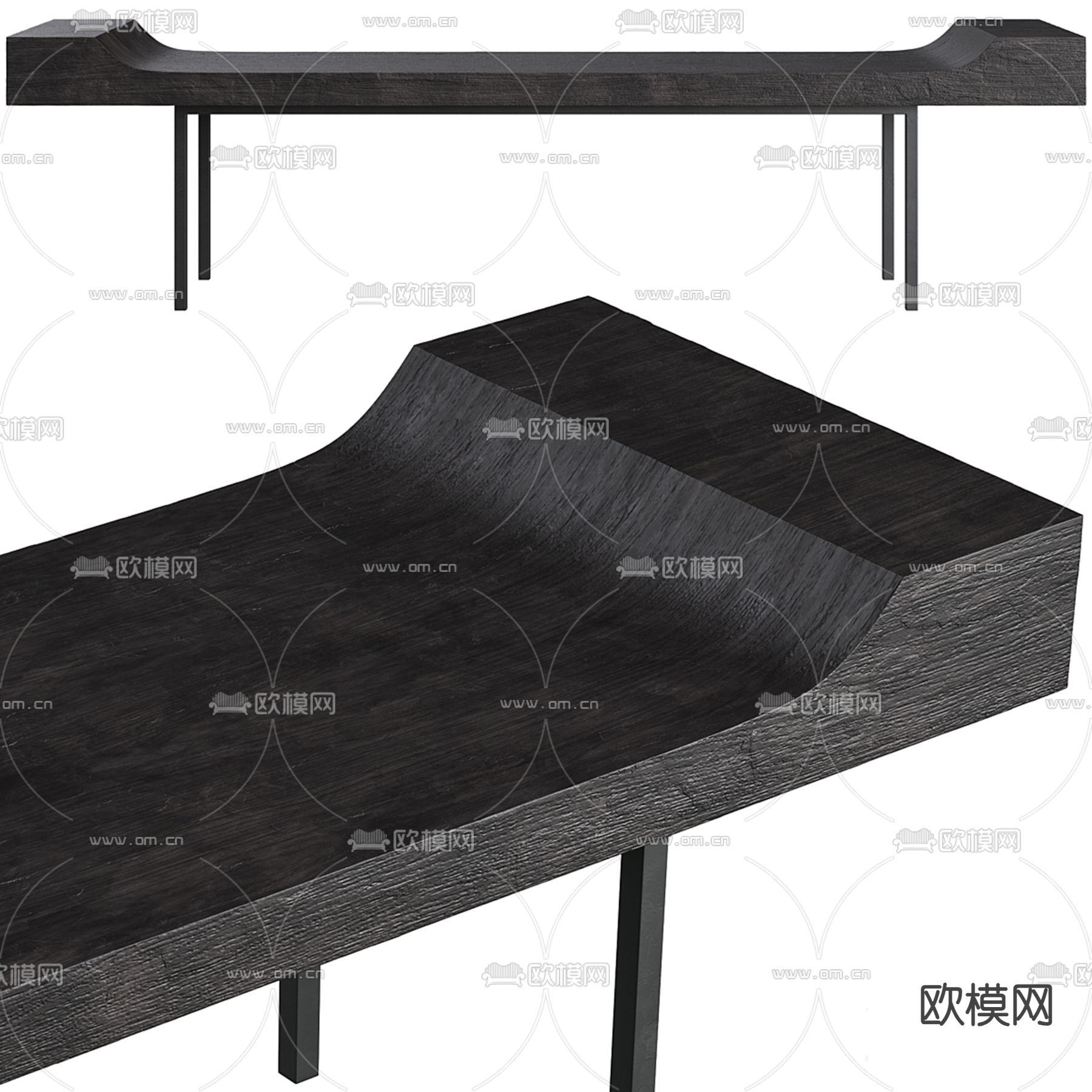 Bench 凳子 长凳3d模型下载（渲染图1）