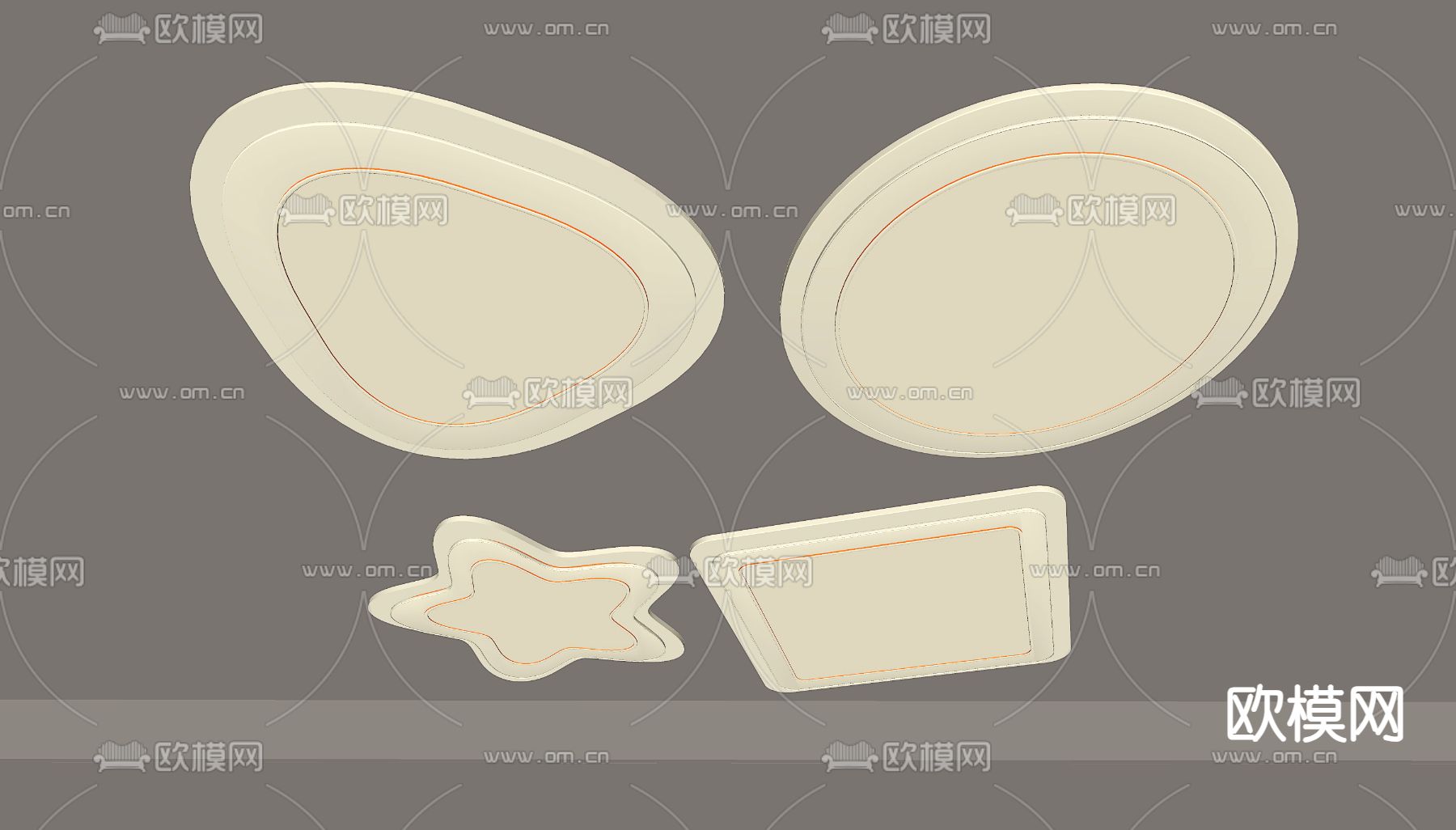 吸顶灯su模型下载（渲染图2）