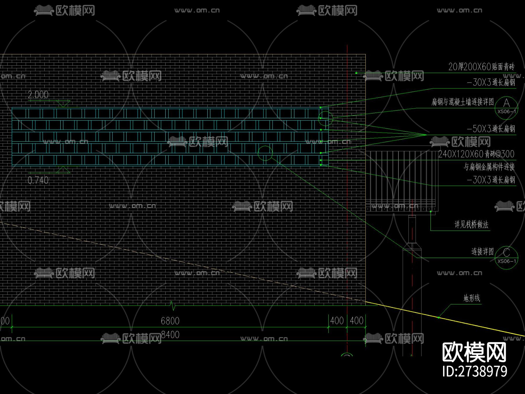 现代空中栈道及五种栈道廊架合集cad图库下载（渲染图2）