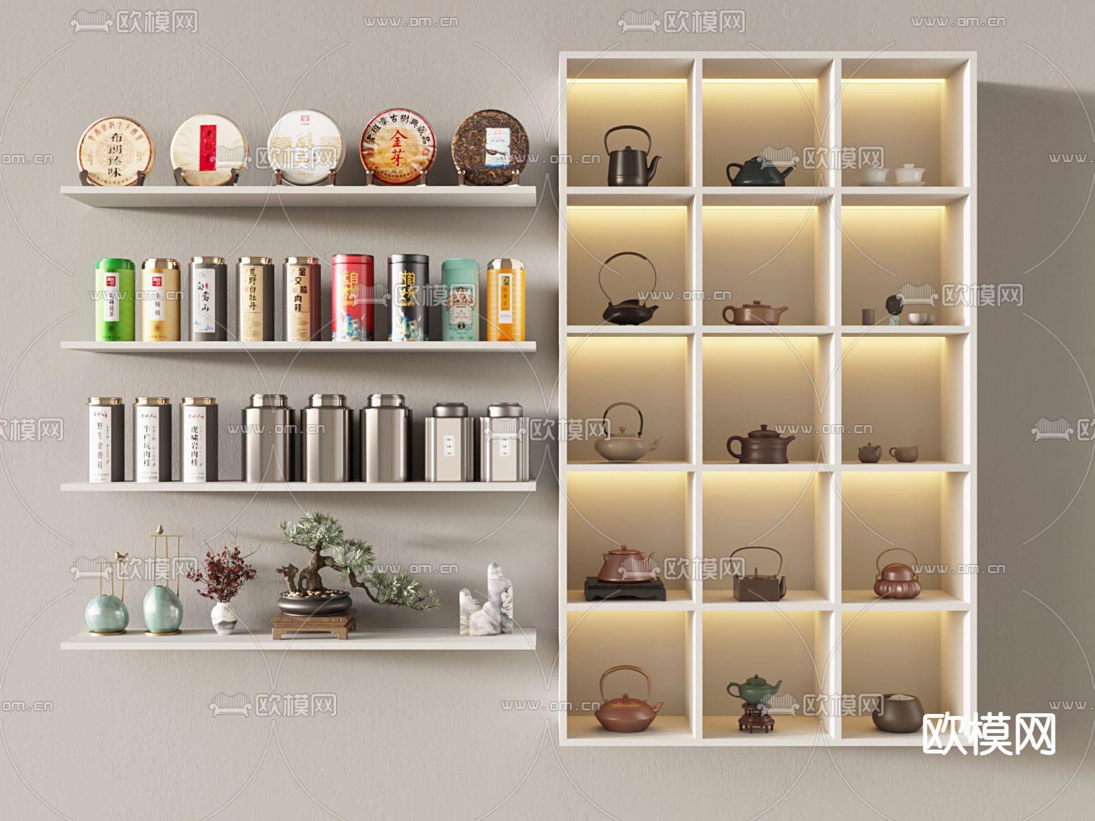 茶具 茶叶su模型下载（渲染图1）