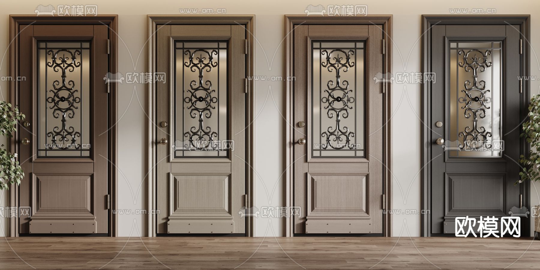 美式木门 单开门 平开门 卫浴门3d模型下载