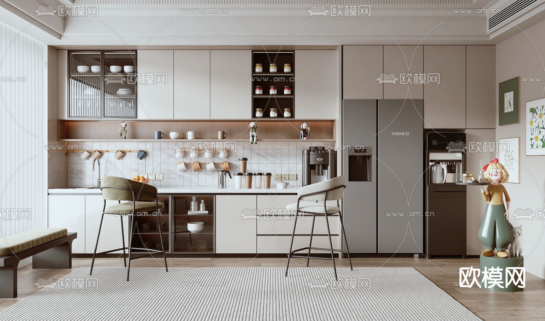 办公室茶水间3d模型下载