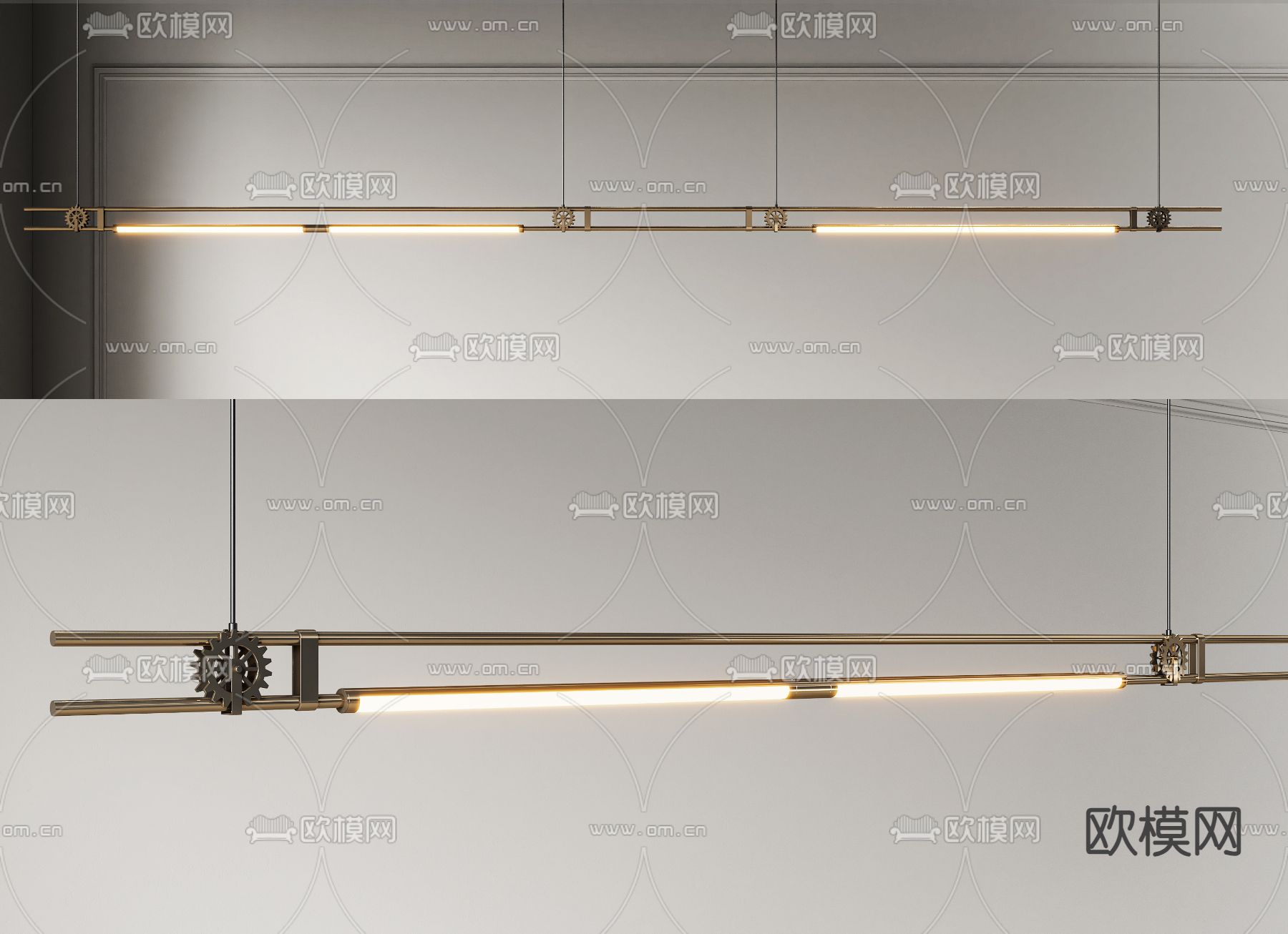 长条吊灯 餐厅吊灯3d模型下载_ID14185236_3dmax免费模型-欧模网