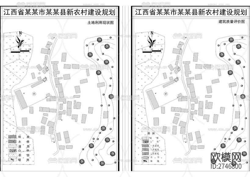 現(xiàn)代新農(nóng)村詳細(xì)規(guī)劃圖cad施工圖下載(渲染圖2)