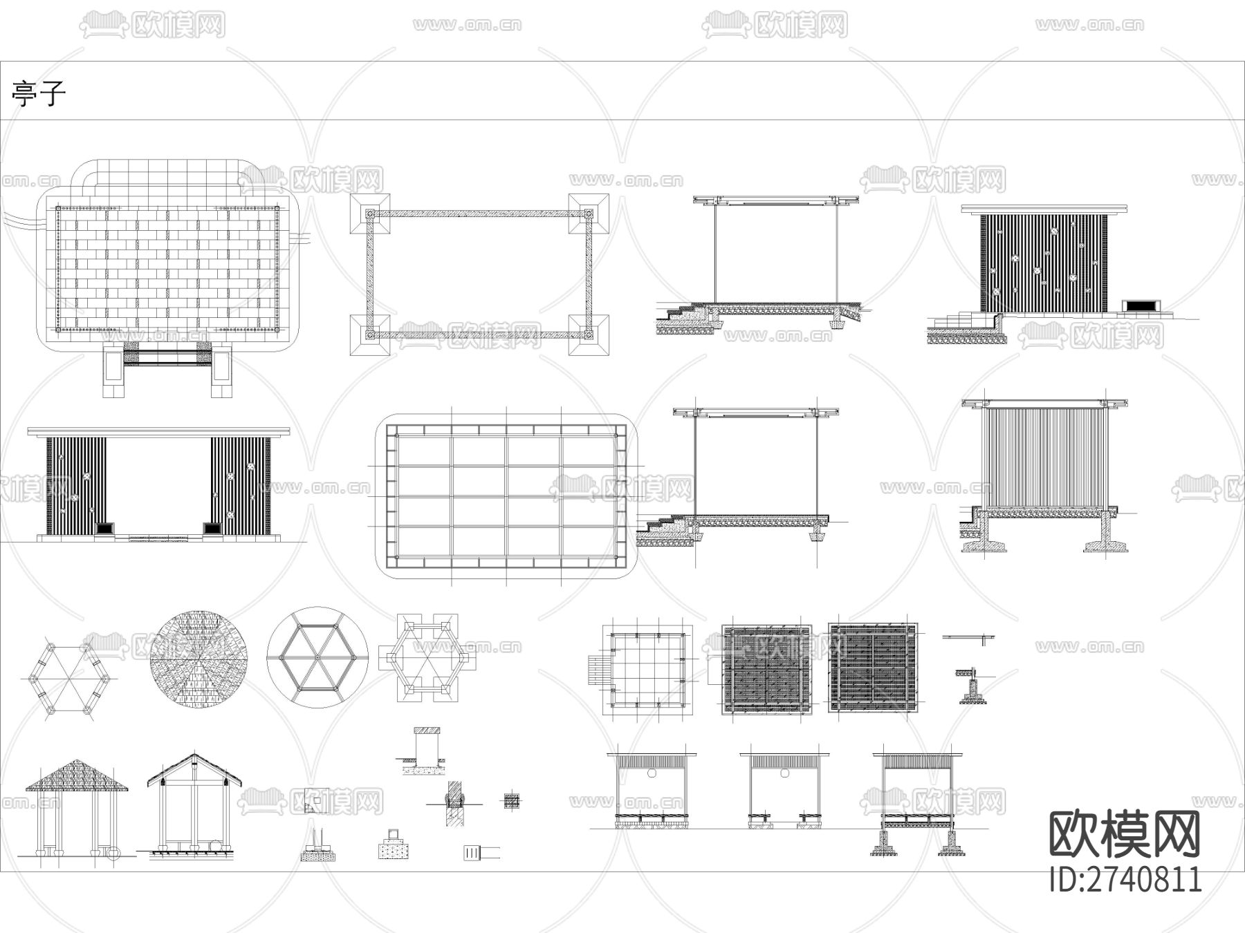 2023精选园林庭院景观小品cad图库下载（渲染图6）