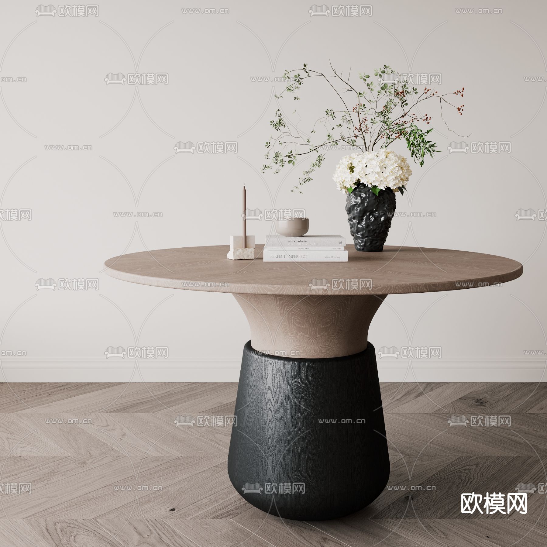 侘寂茶几su模型下载（渲染图1）