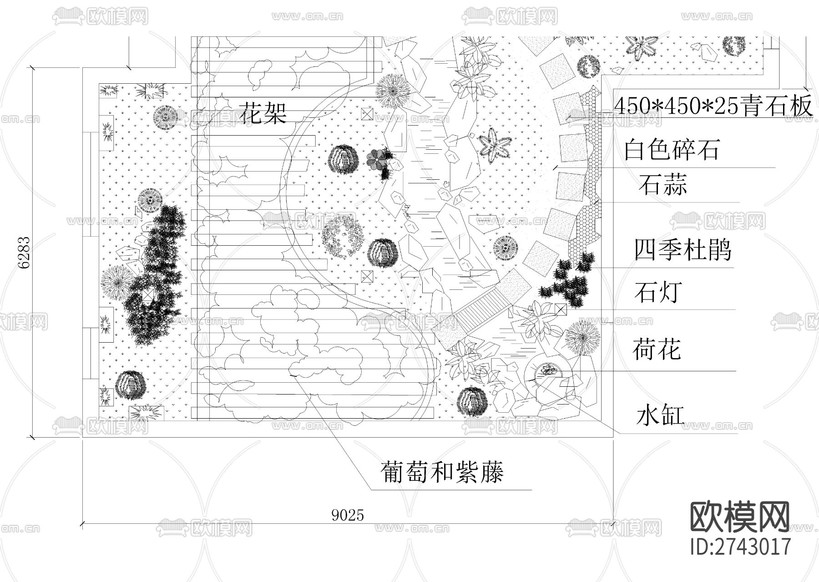 屋頂花園景觀設(shè)計(jì)圖cad施工圖下載(渲染圖3)