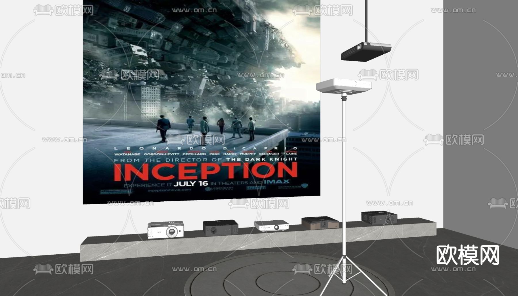 投影幕布 投影仪su模型下载（渲染图1）