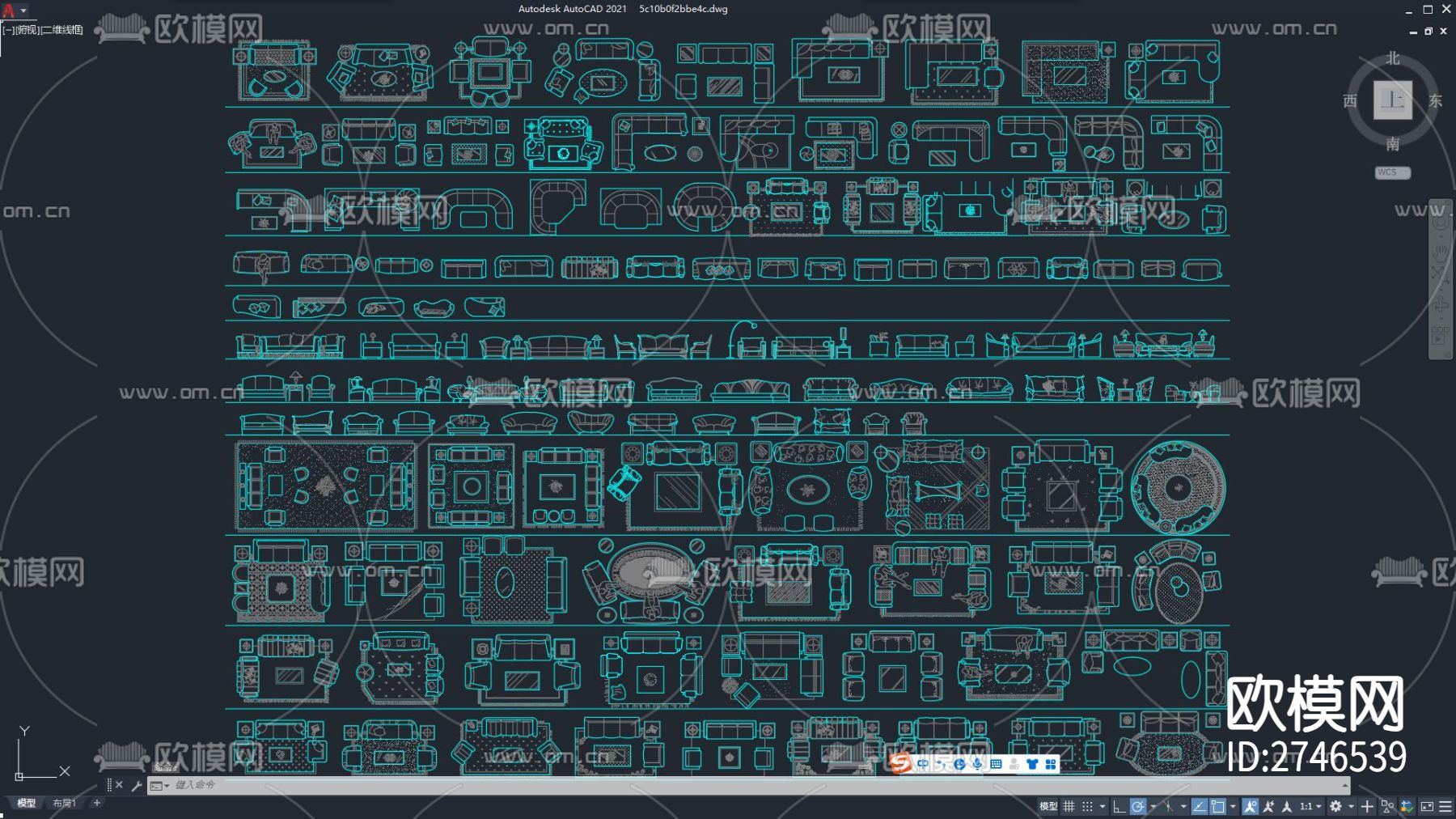 沙发 客厅沙发 组合沙发cad图库下载
