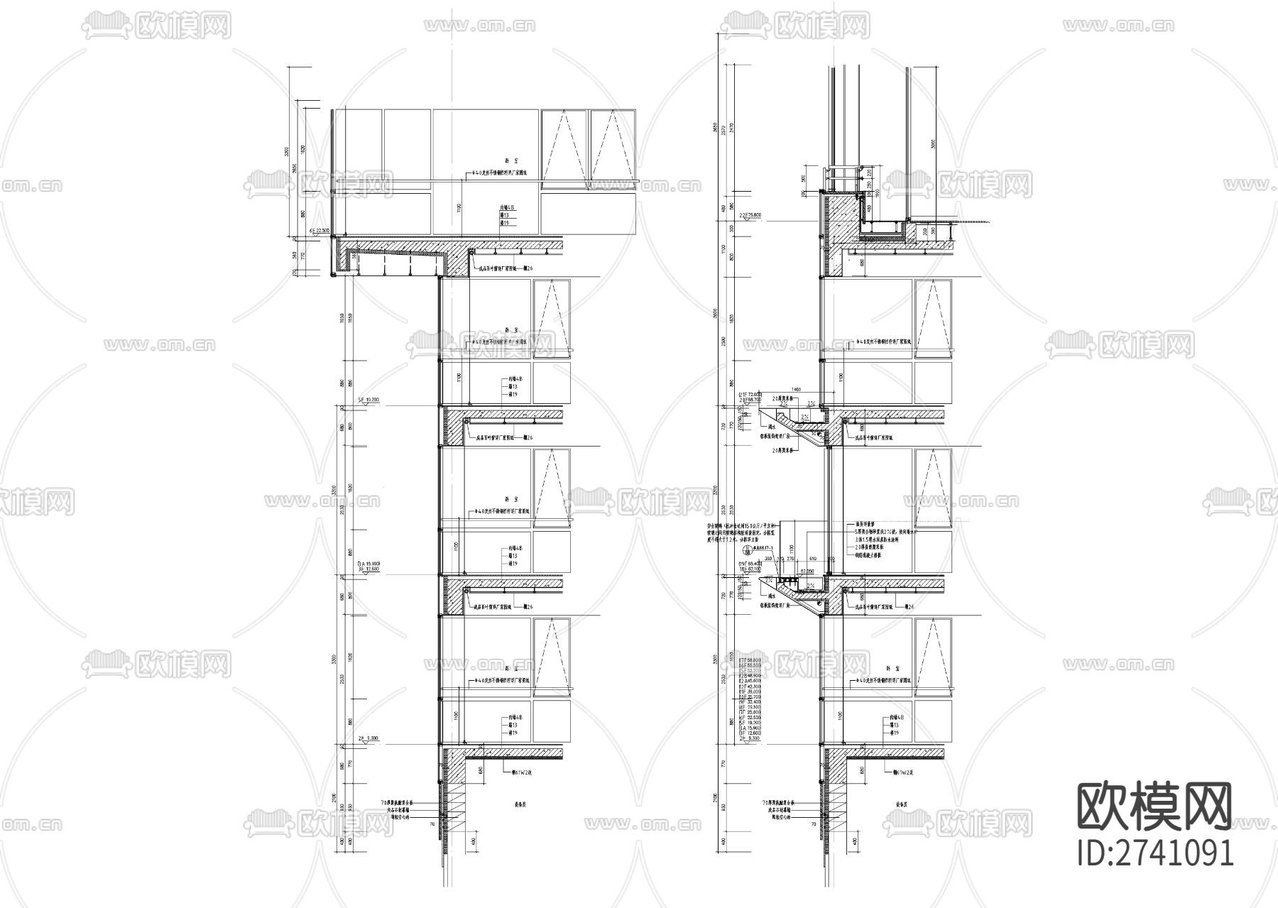 外墙cad大样图下载（渲染图1）