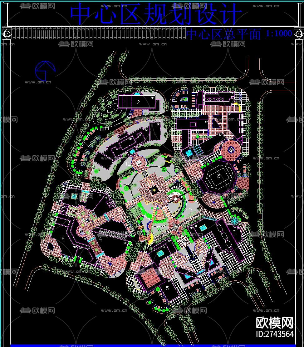 公园景观绿化图cad施工图下载（渲染图10）