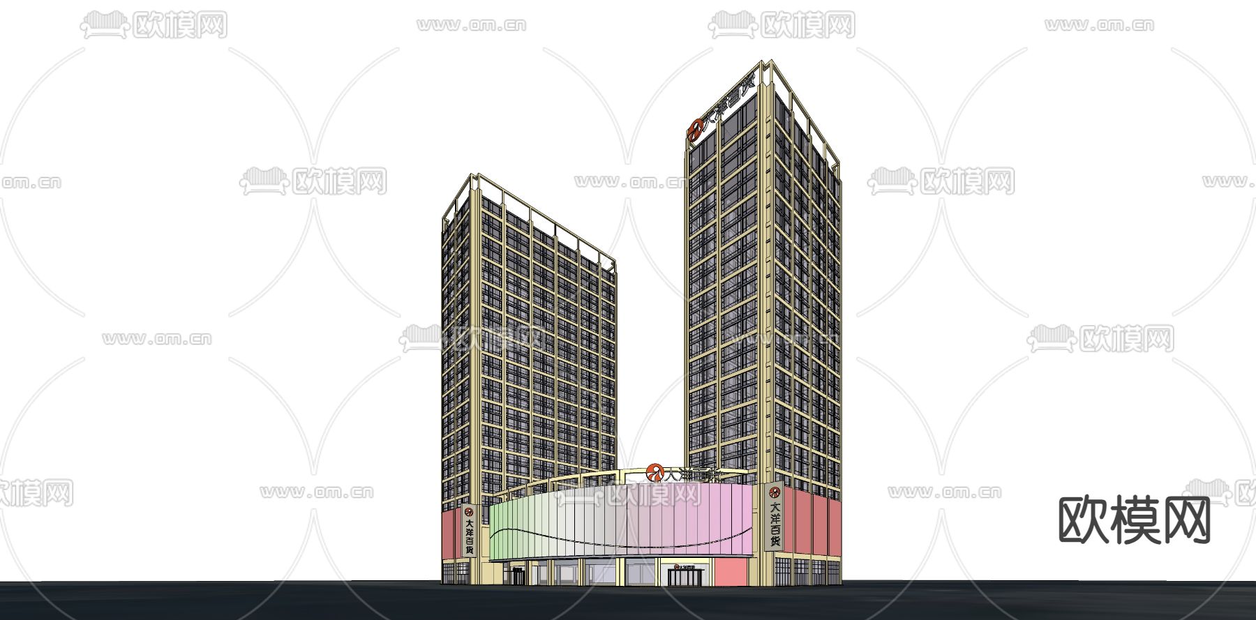 商场综合体su模型