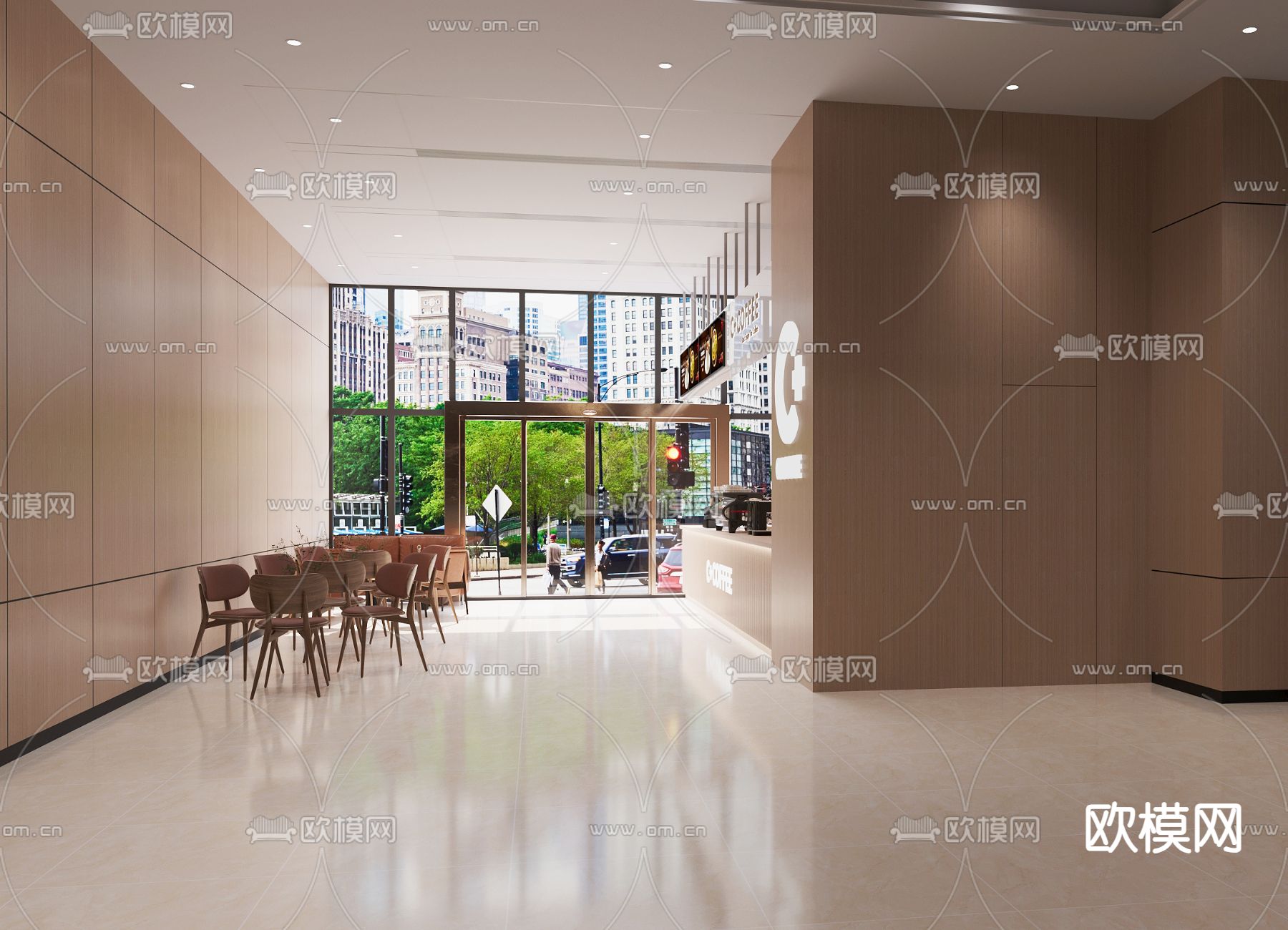 咖啡店3d模型下载（渲染图2）