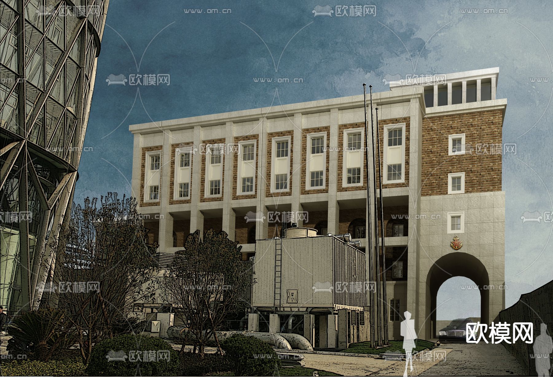 现代办公建筑su模型