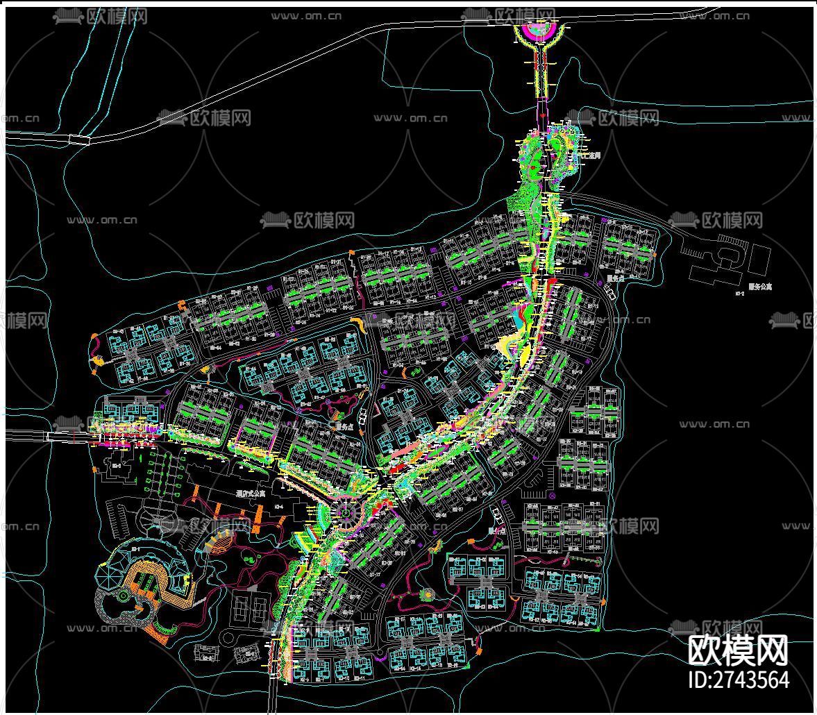 公园景观绿化图cad施工图下载（渲染图5）