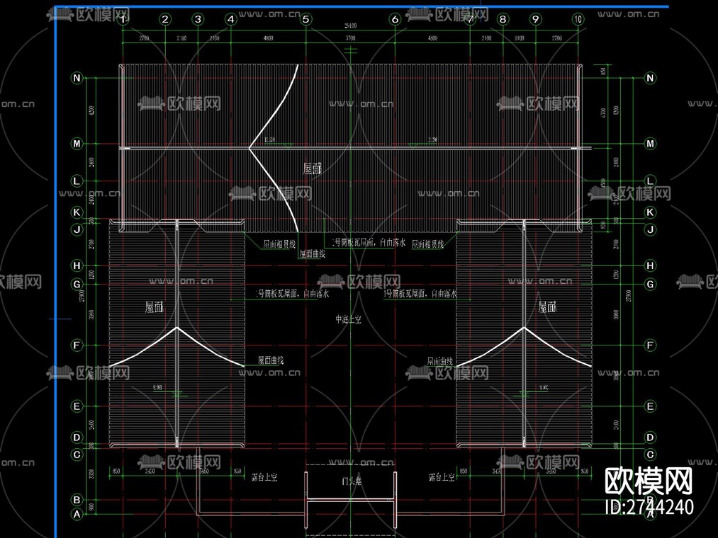 农村三层别墅自建房CAD施工图-免费3dmax模型库-欧模网
