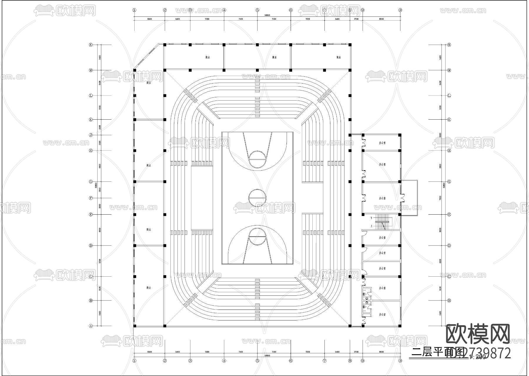 体育馆CAD施工图下载（渲染图2）