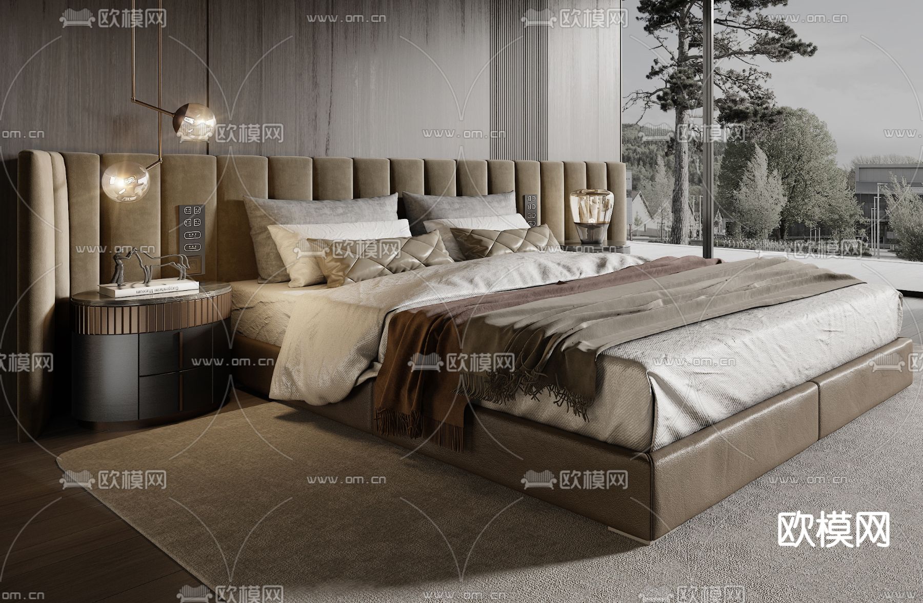 Minotti 卧室su模型下载（渲染图2）