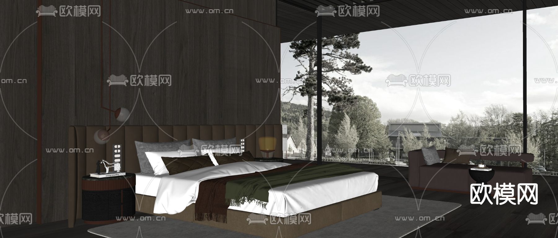 Minotti 卧室su模型下载（渲染图3）