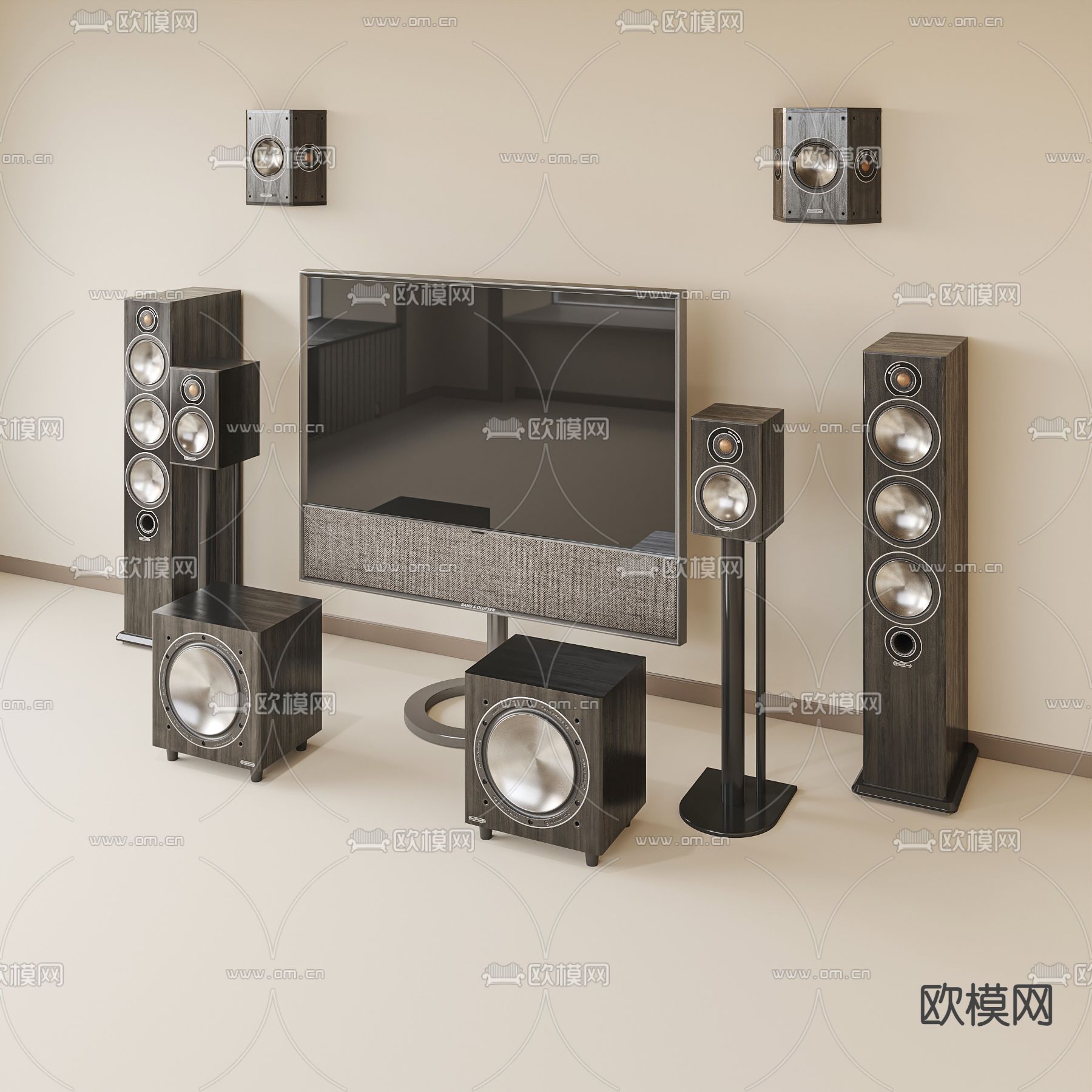 poliform音响 音箱3d模型下载（渲染图2）