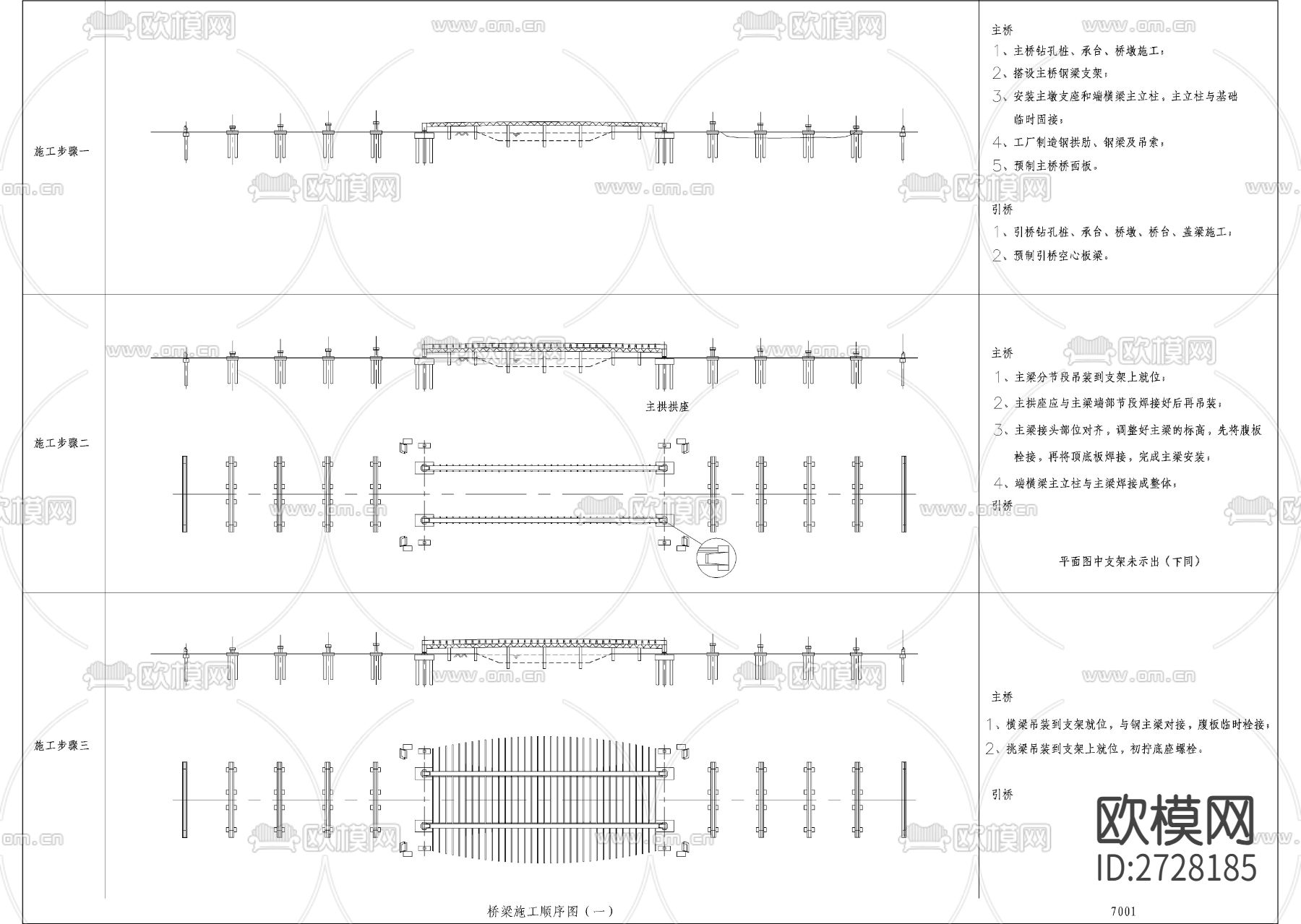桥梁施工顺序图下载（渲染图1）