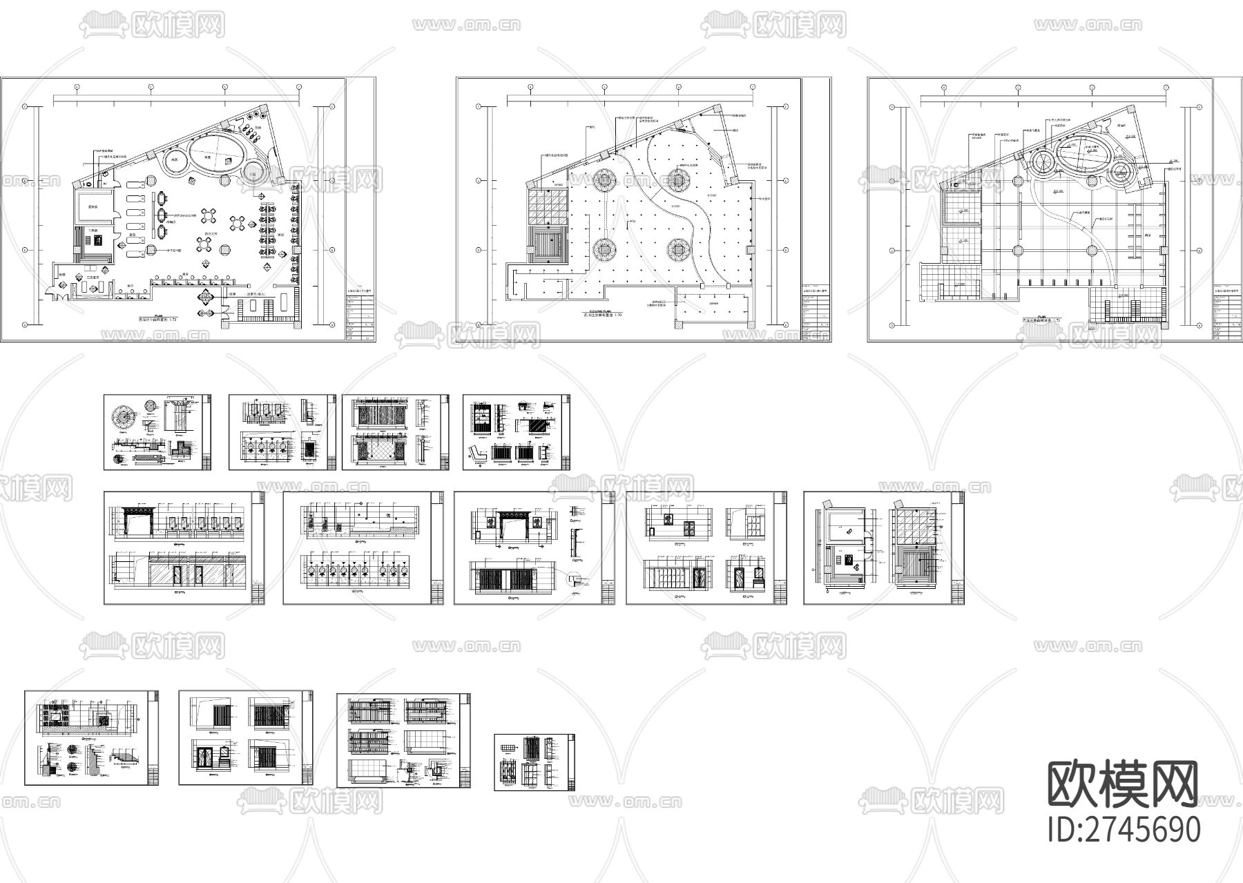 洗浴中心洗浴区全套装修cad施工图下载（渲染图10）