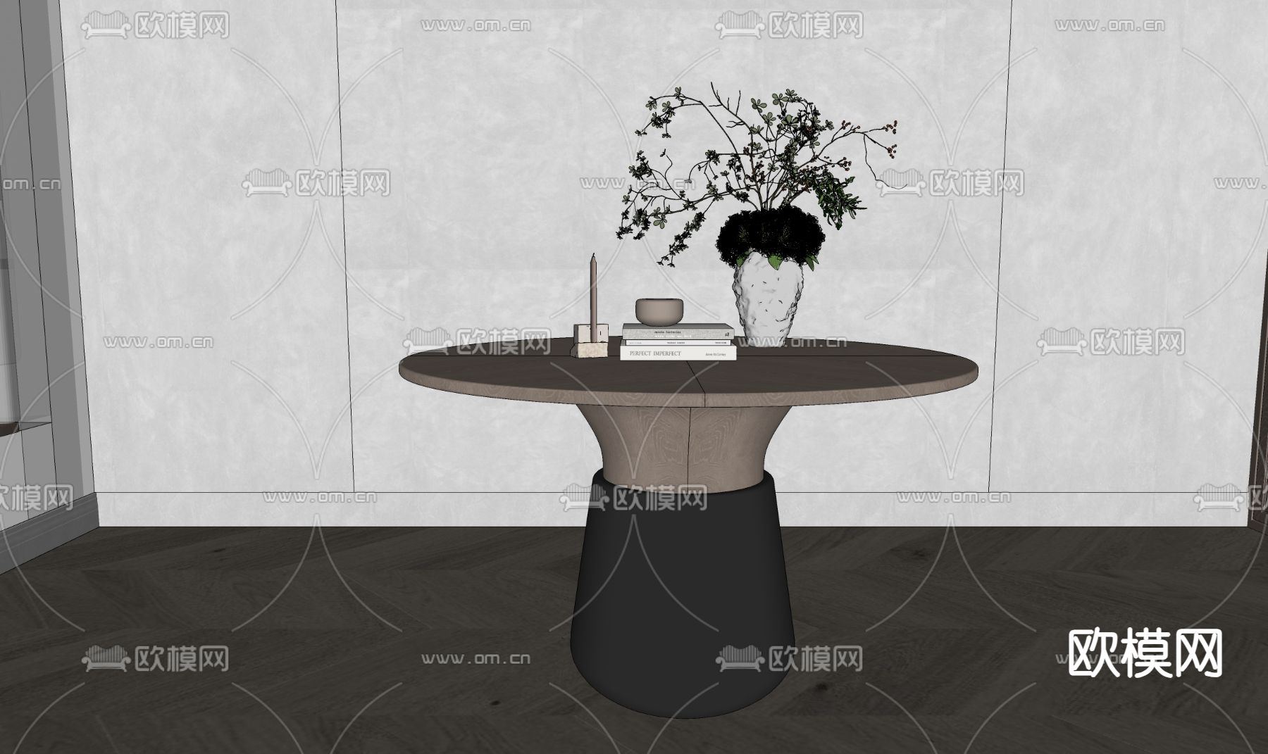 侘寂茶几su模型下载（渲染图2）