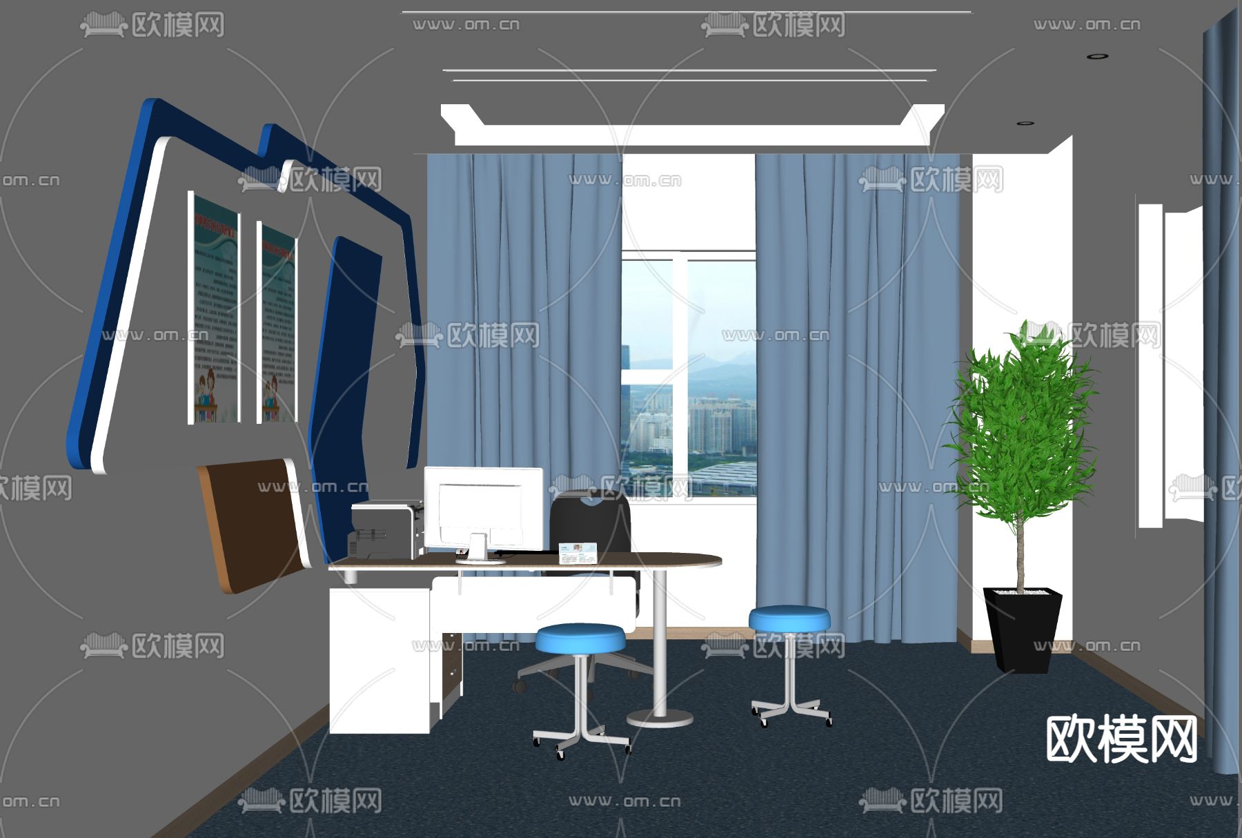 医务室 诊室su模型下载（渲染图2）