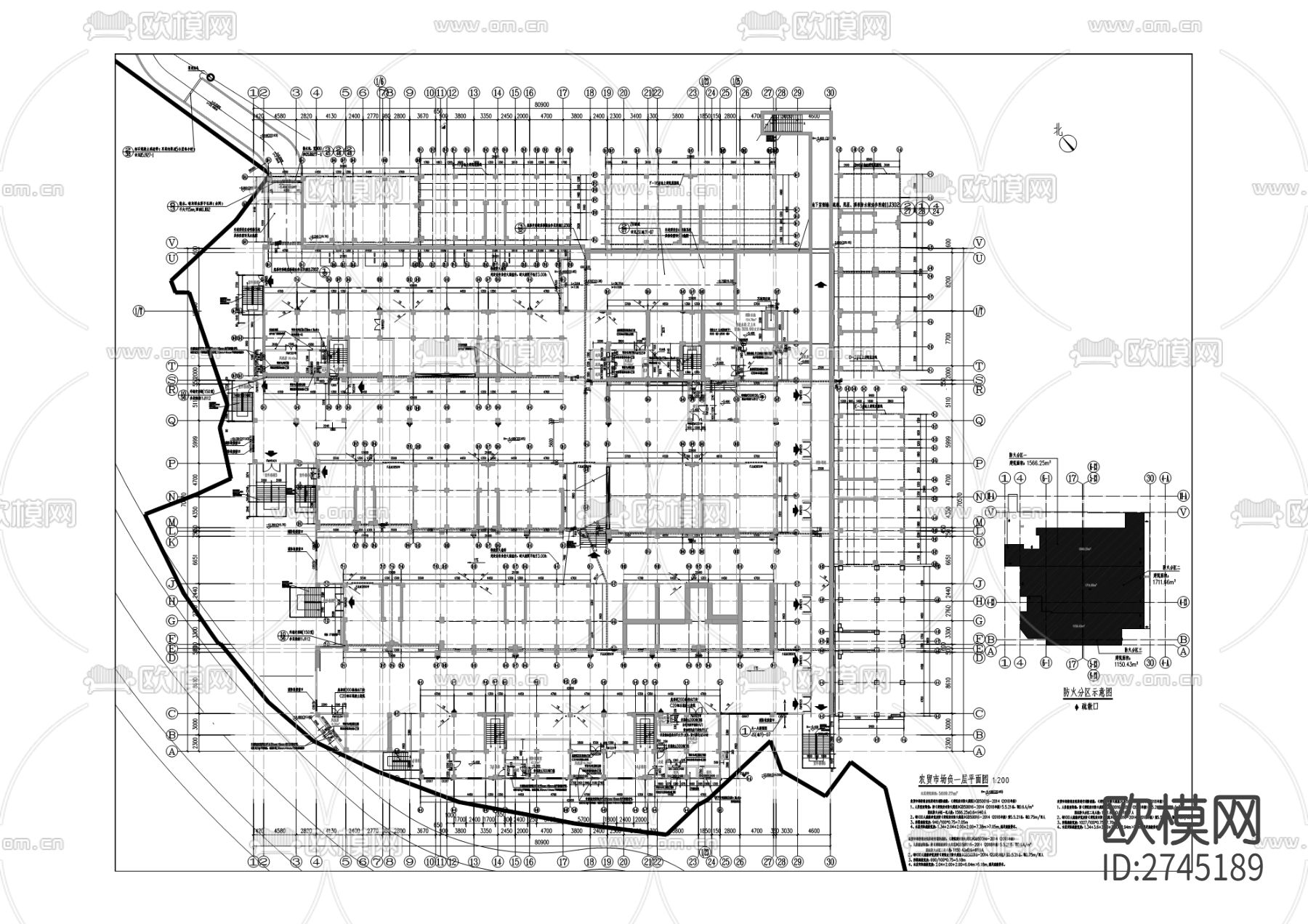 朝阳村农贸市场建设工程cad施工图下载（渲染图2）