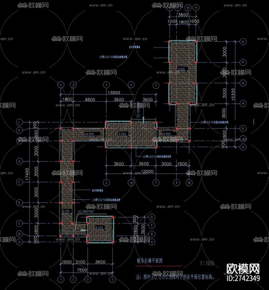 長(zhǎng)廊cad施工圖下載(渲染圖1)