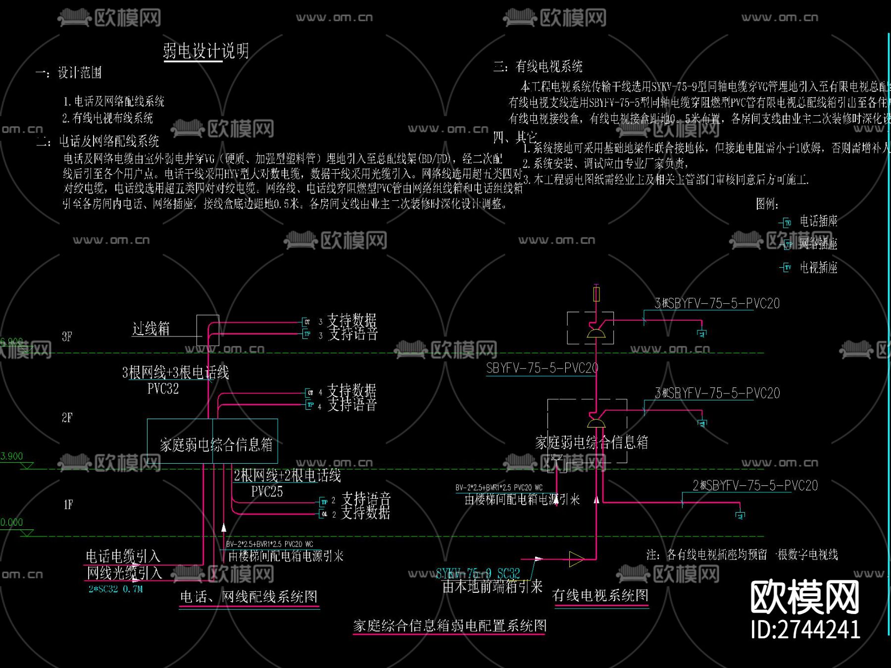 中式江南风四合院CAD施工图下载（渲染图6）