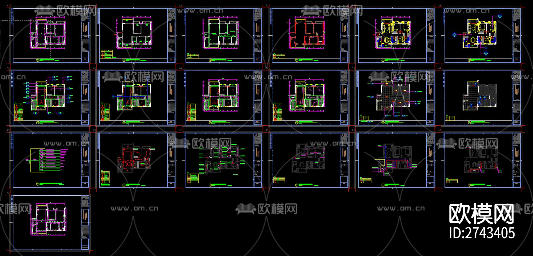 家居cad施工图-免费3dmax模型库-欧模网