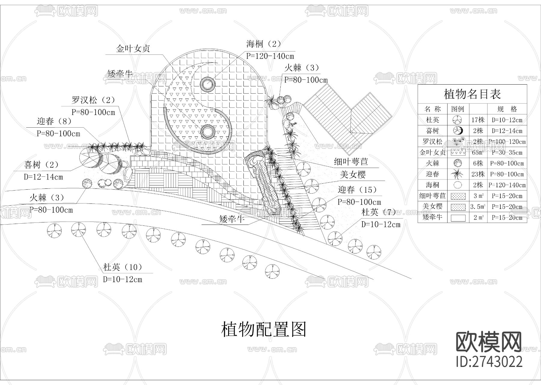 双鹿迎宾景点cad大样图下载（渲染图3）