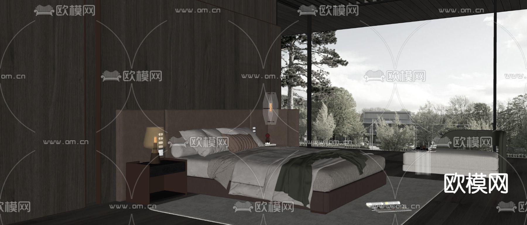 Minotti  卧室su模型