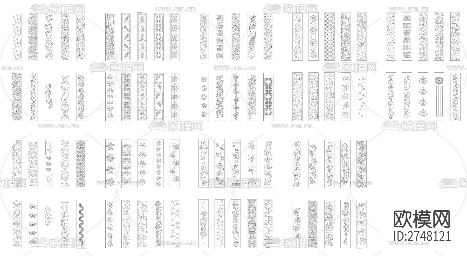 木制雕刻花纹CAD图库下载（渲染图4）