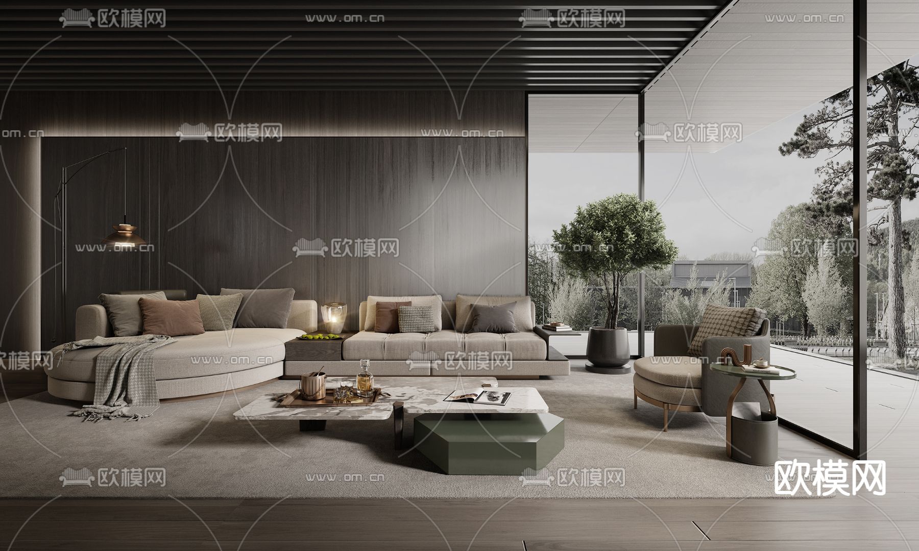 Minotti 组合沙发 客厅3d模型下载_ID14185037_3dmax免费模型-欧模网