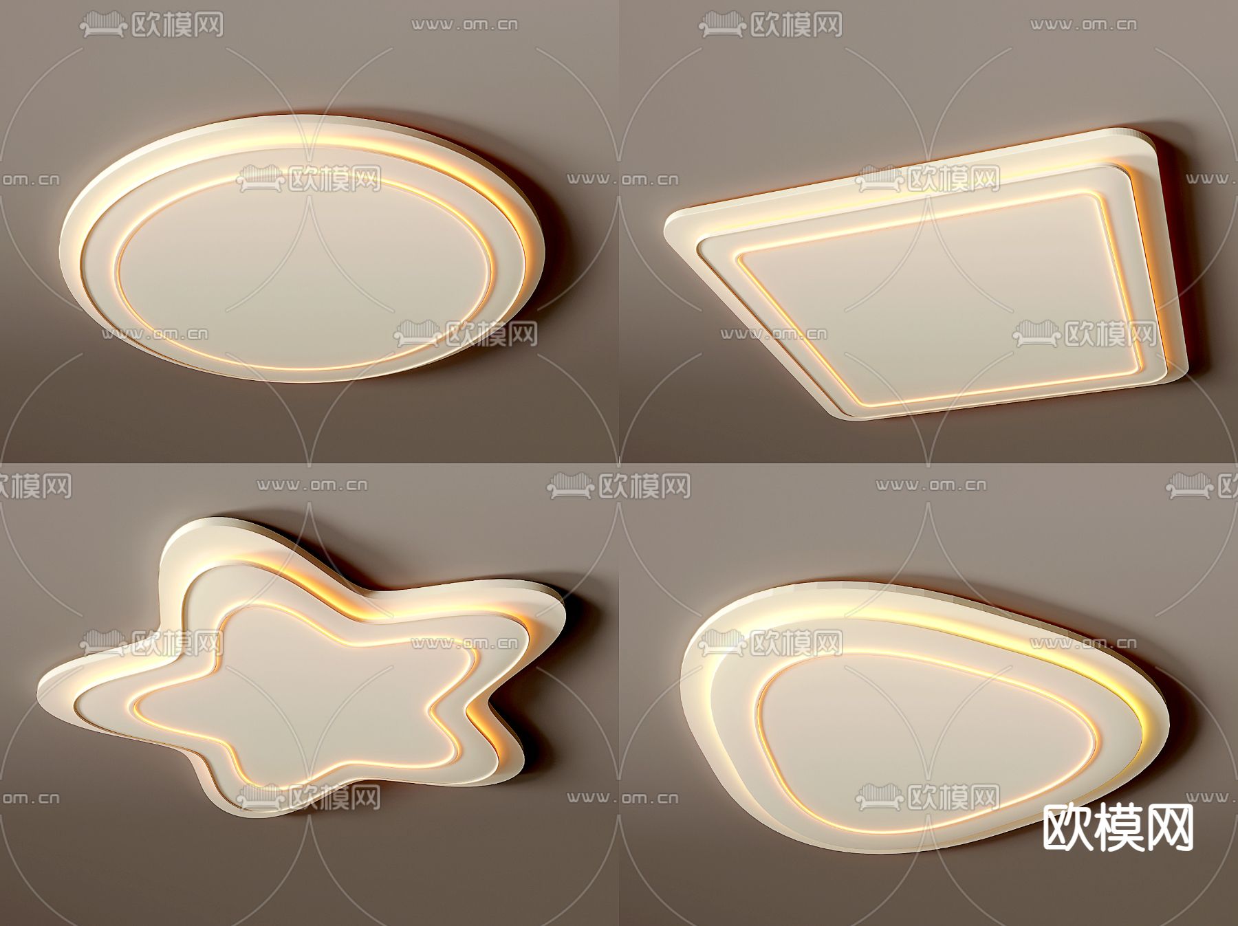 吸顶灯su模型下载（渲染图1）