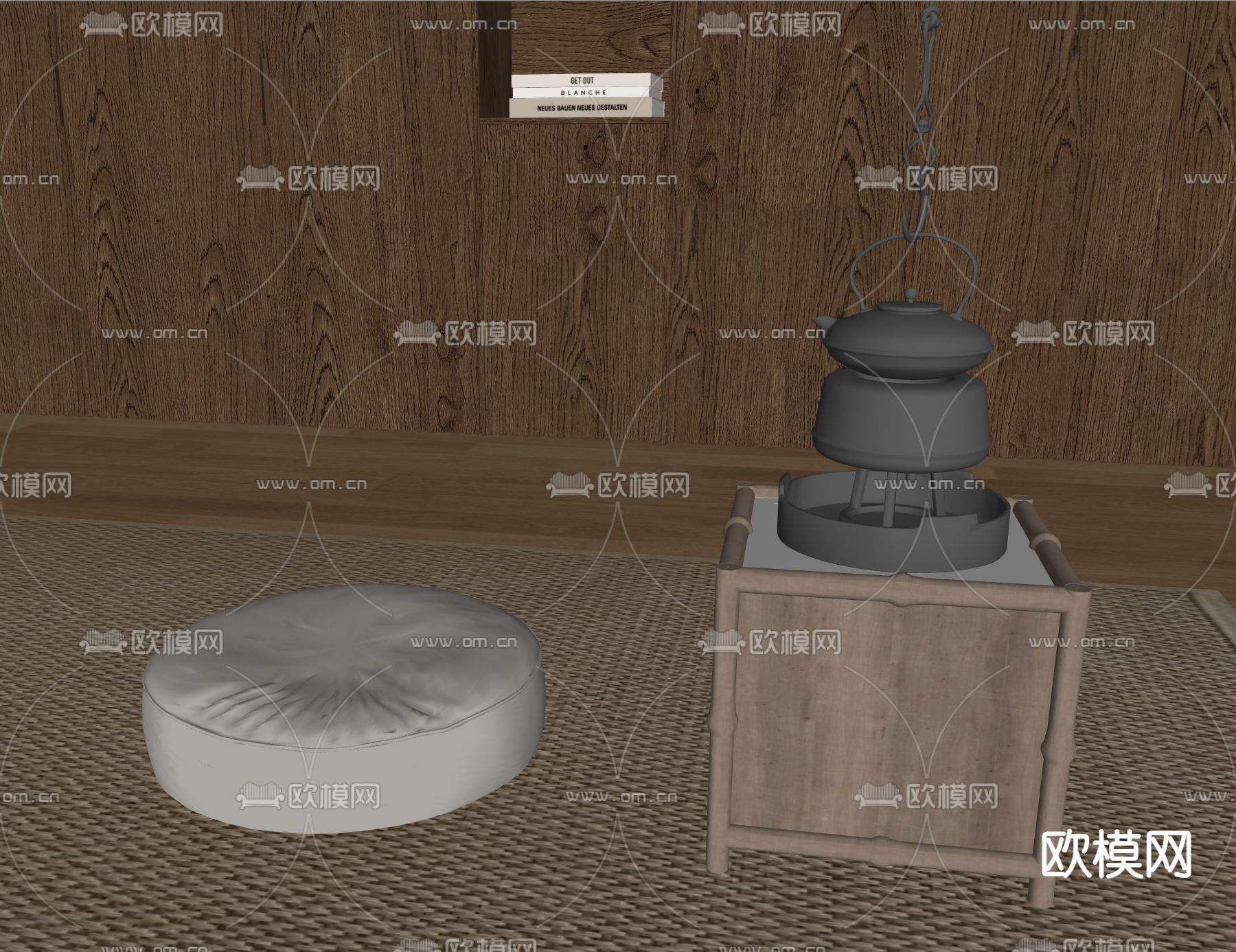 新中式茶壶su模型下载（渲染图2）