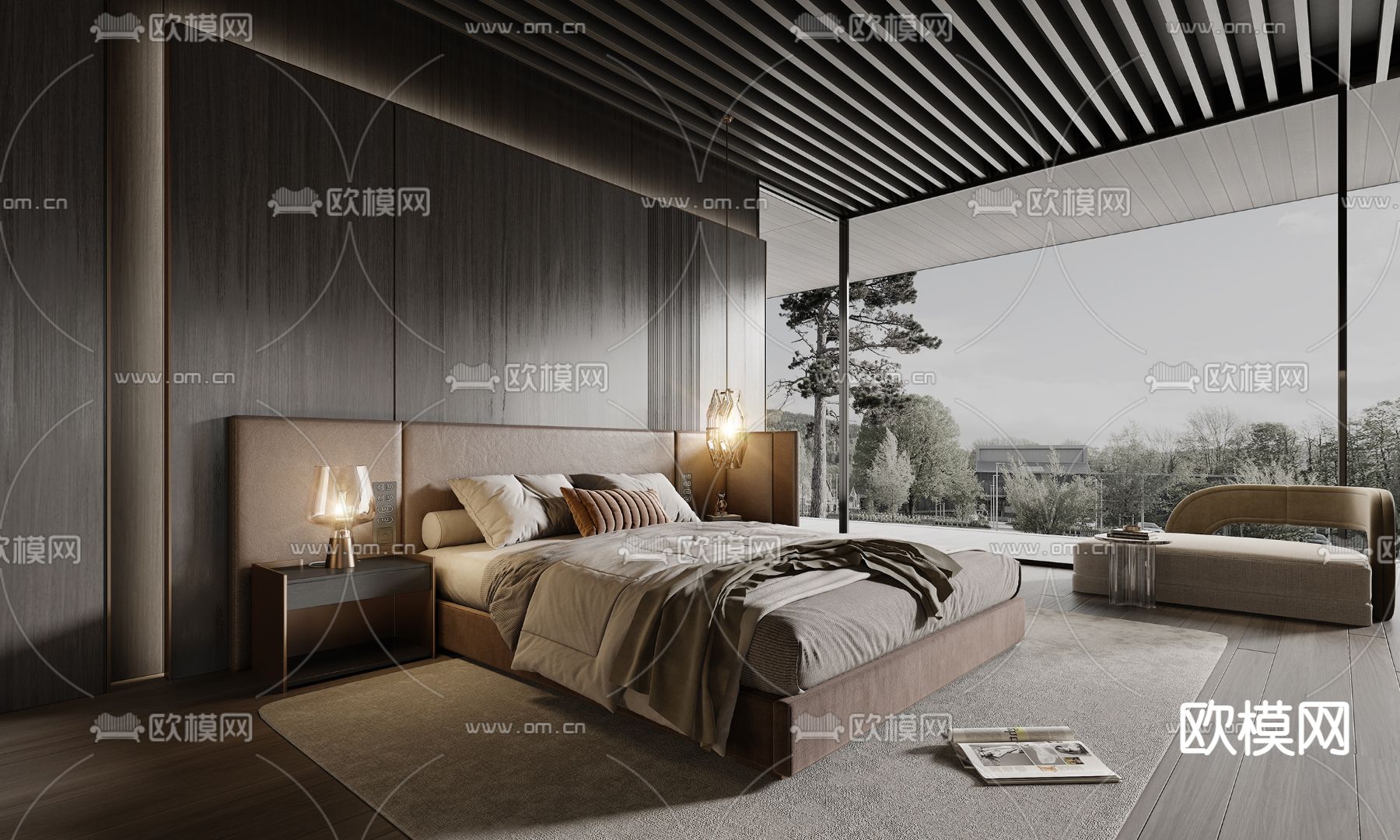 Minotti  卧室su模型