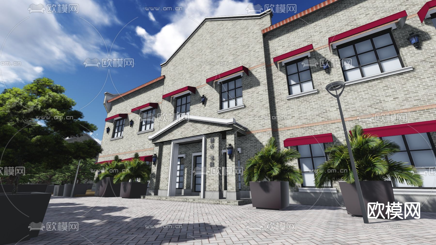 现代滨水景观su模型下载（渲染图4）