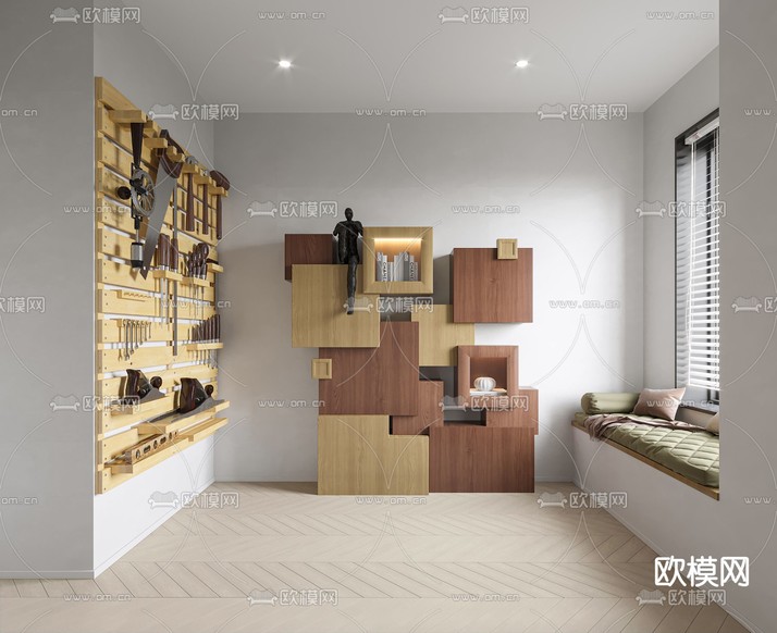 现代活动室 工具房3d模型下载