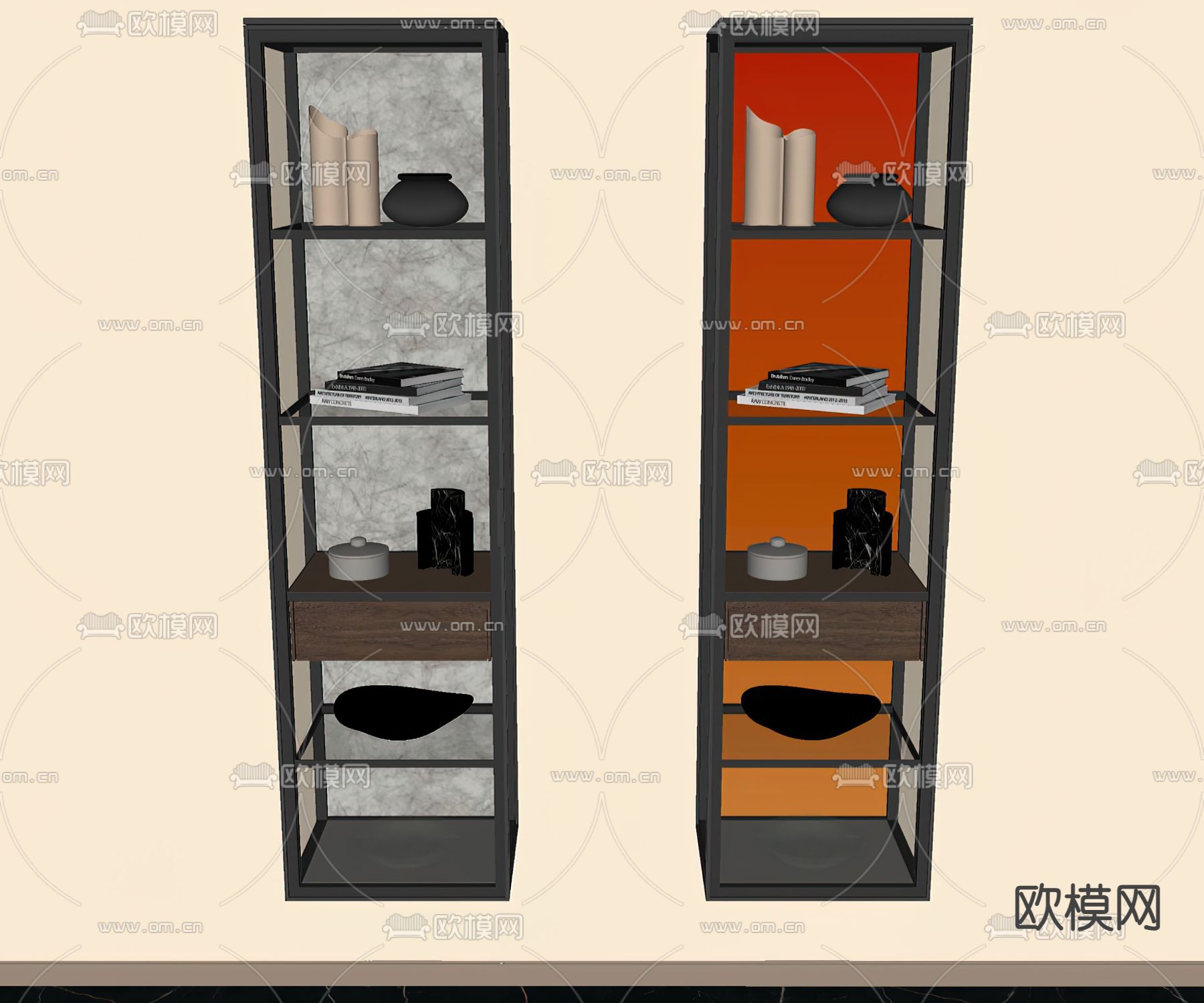 Poliform 装饰柜su模型下载（渲染图2）