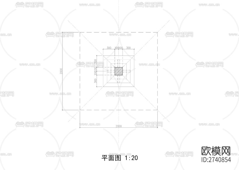 休閑涼亭cad施工圖下載(渲染圖2)